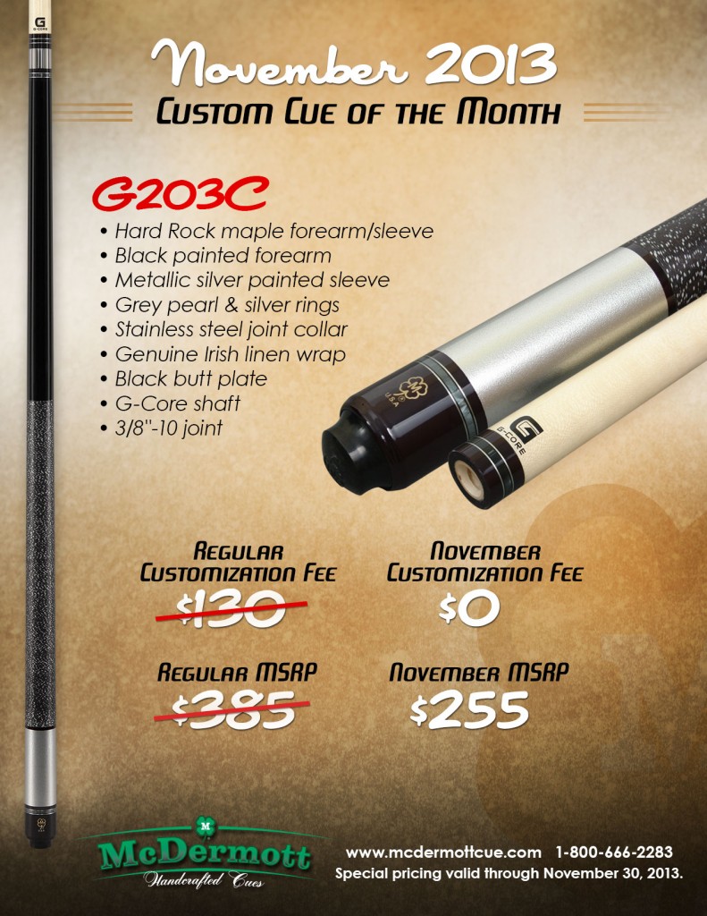 November Custom Cue of the Month