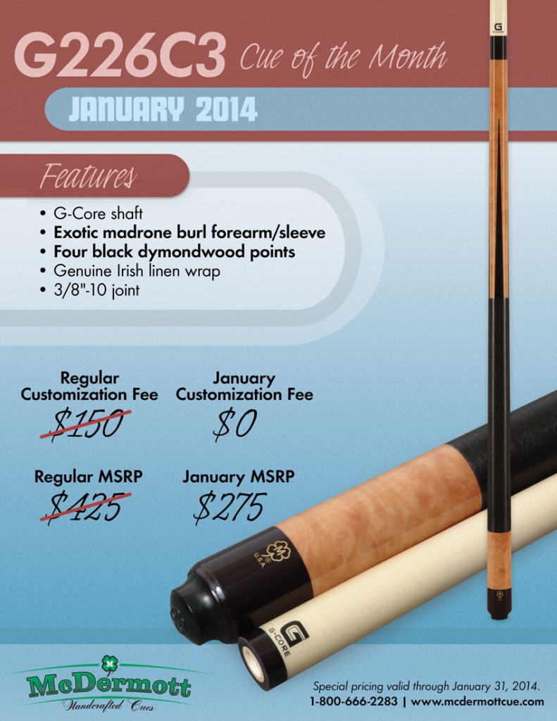 January 2014 Custom Cue of the Month