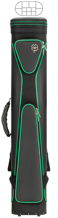 Soft 4x8 Butterfly Case New McDermott Pool Cue Case Black With Green Clover 